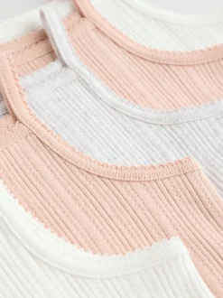 Roze - 5 Pack Vest Pointelle Baby Bodysuits