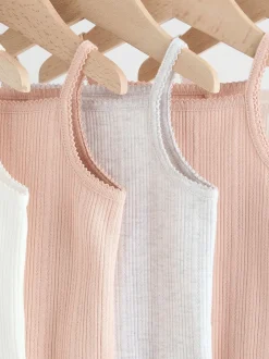 Roze - 5 Pack Vest Pointelle Baby Bodysuits