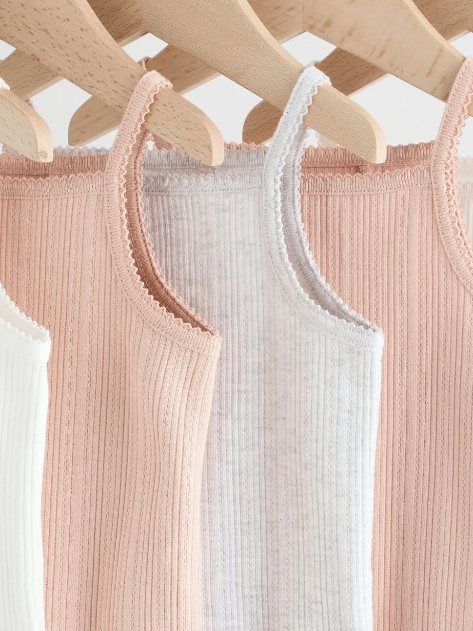 Roze - 5 Pack Vest Pointelle Baby Bodysuits