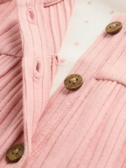 Roze - Baby Jersey Bretelbroeken en Bodysuit 2 Pieces Set (0mnd-2jr)