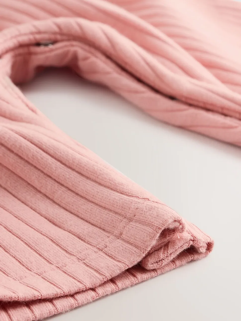 Roze - Baby Jersey Bretelbroeken en Bodysuit 2 Pieces Set (0mnd-2jr)