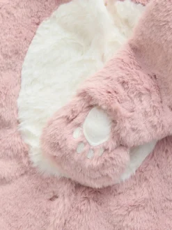 Roze - Baby pakje met konijntjes van imitatiebont (0mnd -2jr)