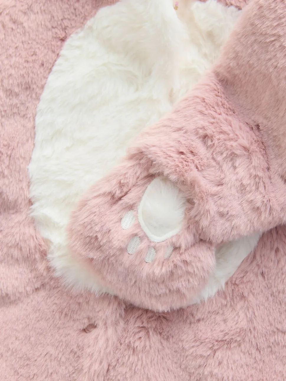 Roze - Baby pakje met konijntjes van imitatiebont (0mnd -2jr)
