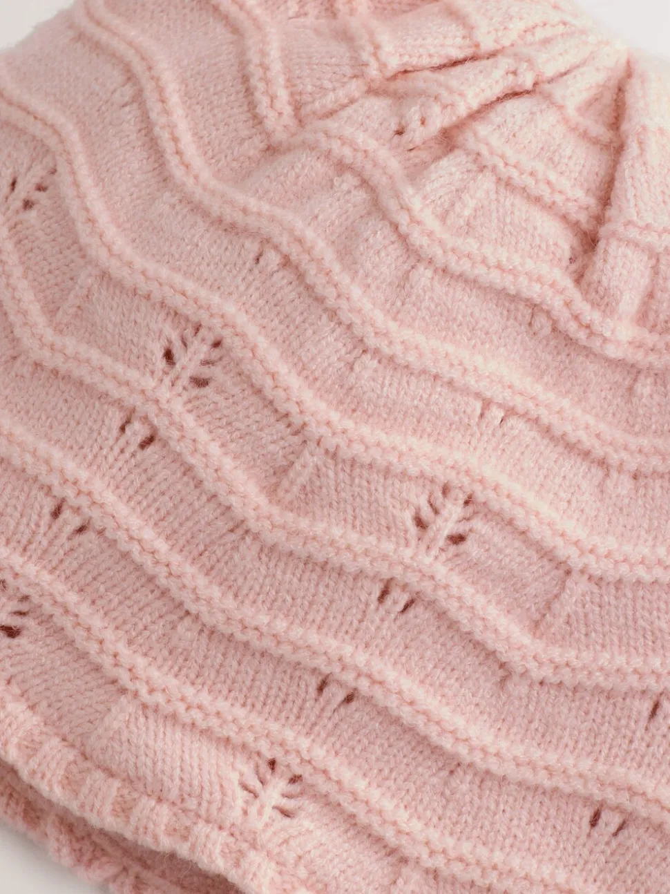 Roze - Baby Pointelle Pilotenmuts met Dubbele Pompon (0mnd-2jr)