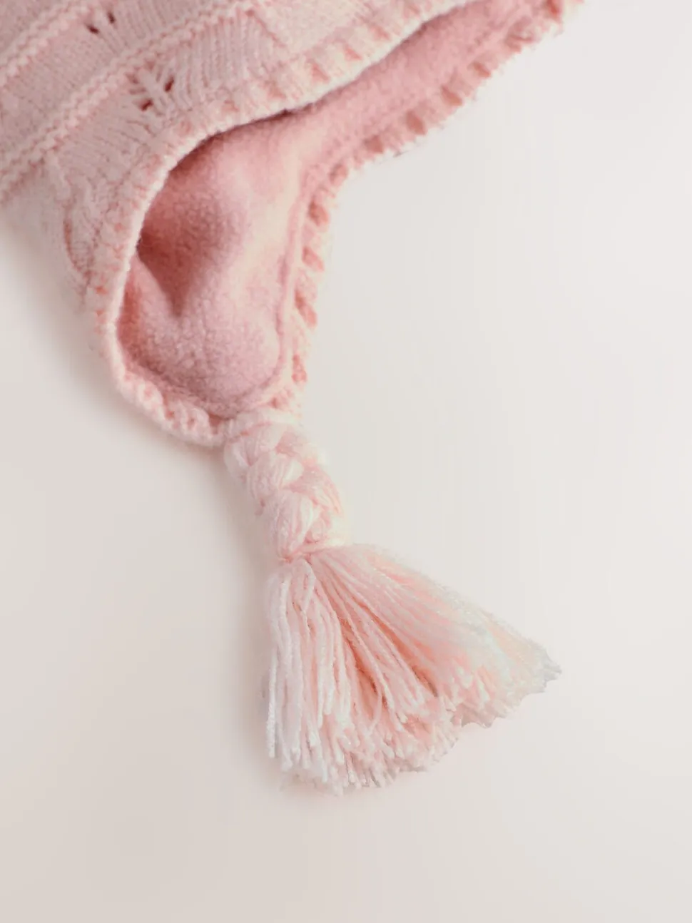 Roze - Baby Pointelle Pilotenmuts met Dubbele Pompon (0mnd-2jr)