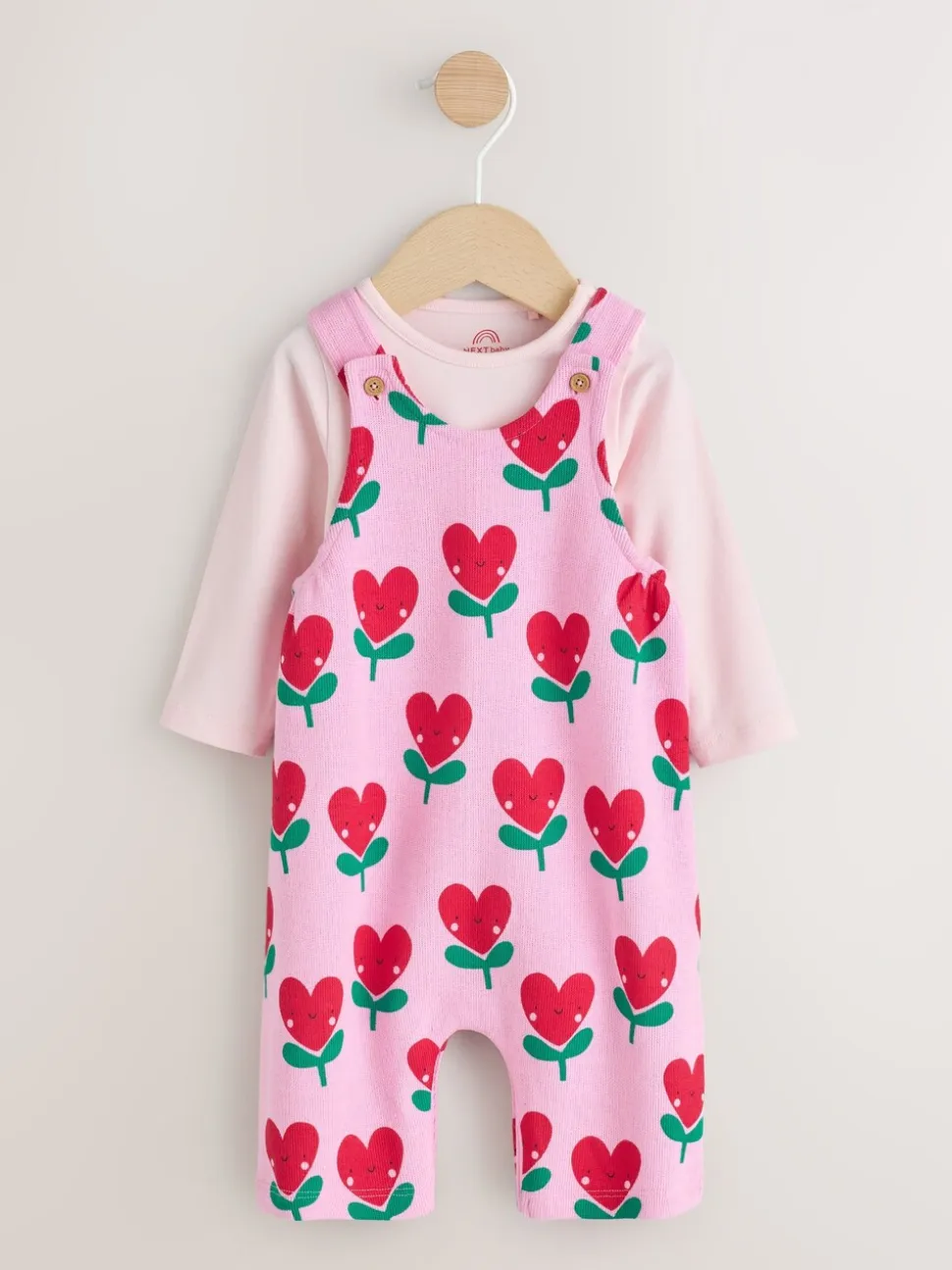 Roze - Baby Set van bretelbroeken en Bodysuits met Lange mouwen, 2 Pieces (0mnd -3jr)