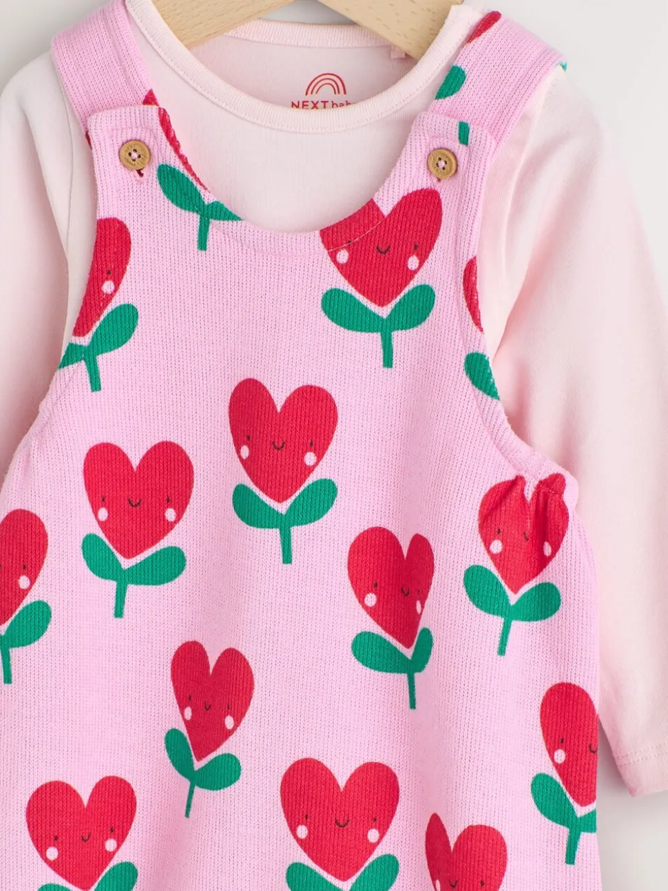 Roze - Baby Set van bretelbroeken en Bodysuits met Lange mouwen, 2 Pieces (0mnd -3jr)