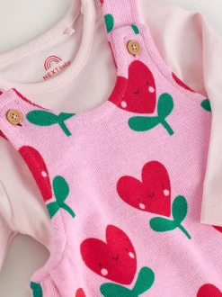 Roze - Baby Set van bretelbroeken en Bodysuits met Lange mouwen, 2 Pieces (0mnd -3jr)