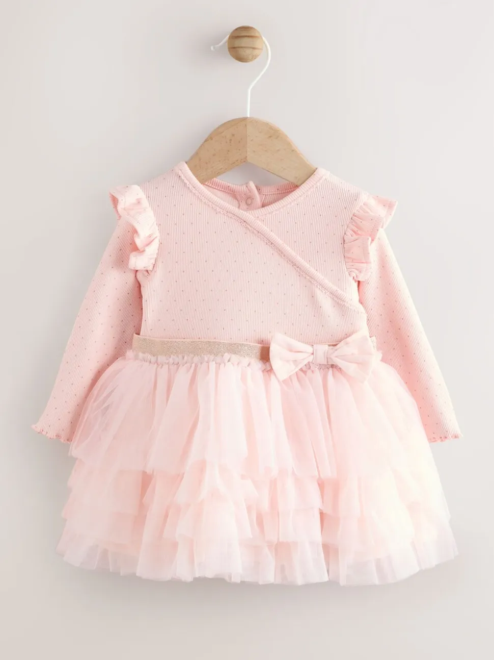 Roze - Babyjurk met lange mouwen en tutu (0mnd-2jr)