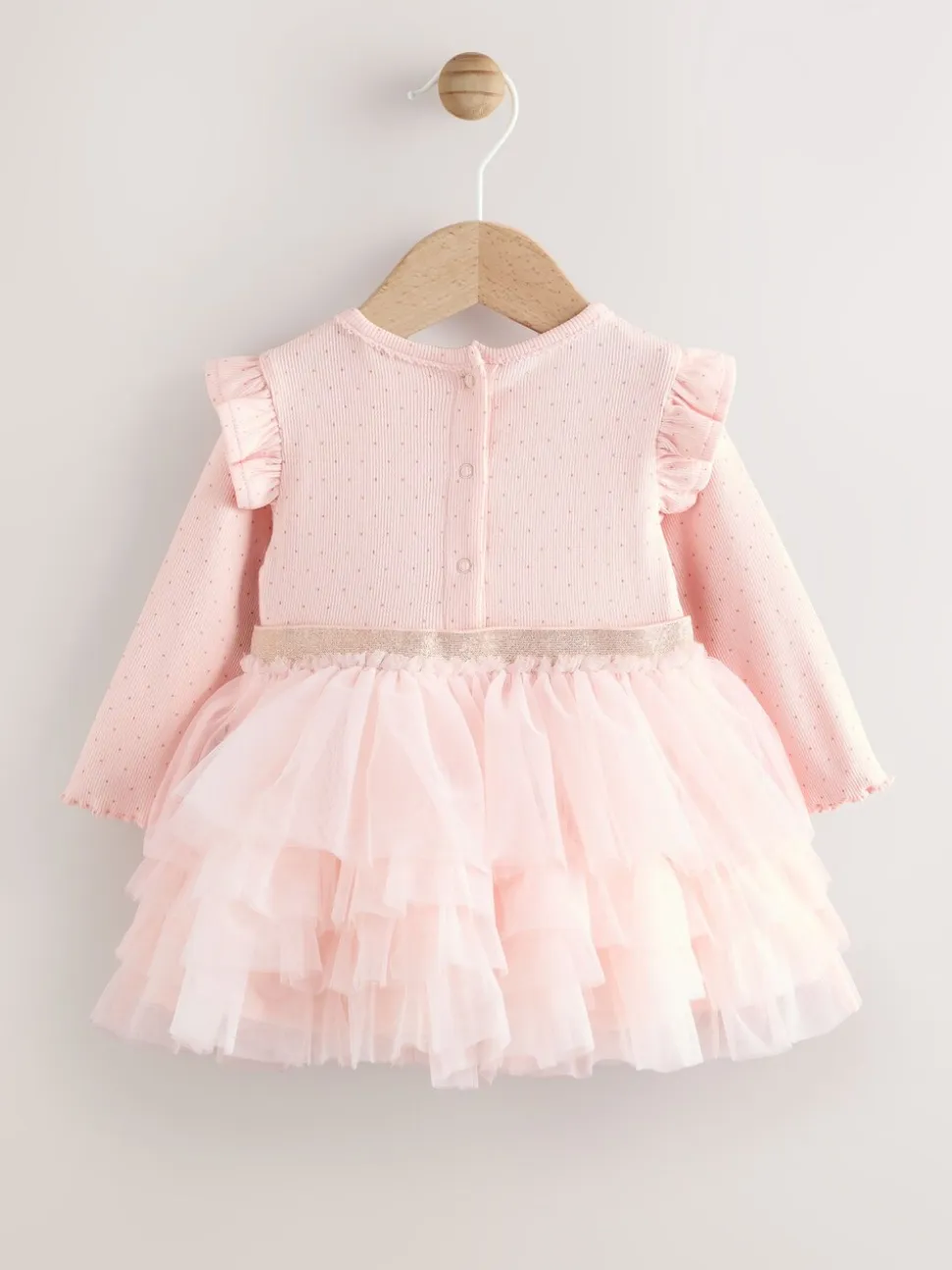 Roze - Babyjurk met lange mouwen en tutu (0mnd-2jr)