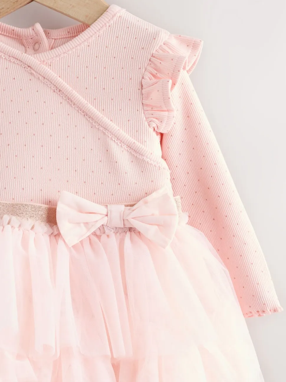Roze - Babyjurk met lange mouwen en tutu (0mnd-2jr)
