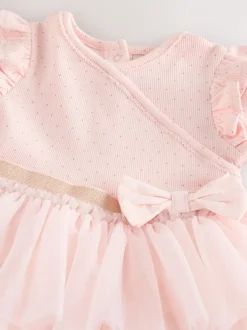 Roze - Babyjurk met lange mouwen en tutu (0mnd-2jr)