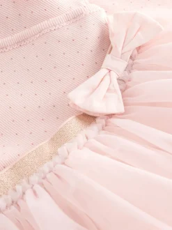 Roze - Babyjurk met lange mouwen en tutu (0mnd-2jr)
