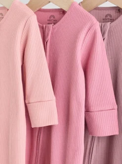 Roze - Babypyjama's met tweewegrits (0-2jr)