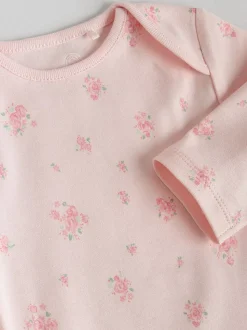 Roze - Babyrompertjes met lange mouwen