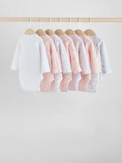 Roze - Babyrompertjes met lange mouwen