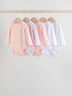Roze - Babyrompertjes met lange mouwen