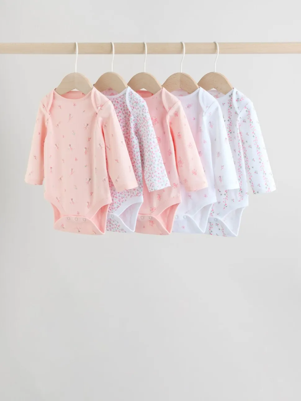 Roze - Babyrompertjes met lange mouwen