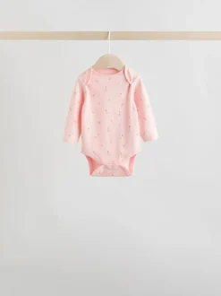 Roze - Babyrompertjes met lange mouwen
