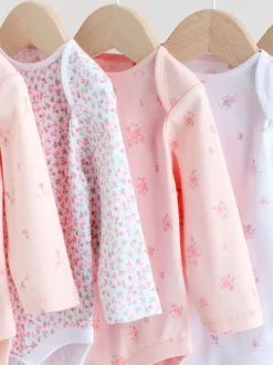 Roze - Babyrompertjes met lange mouwen