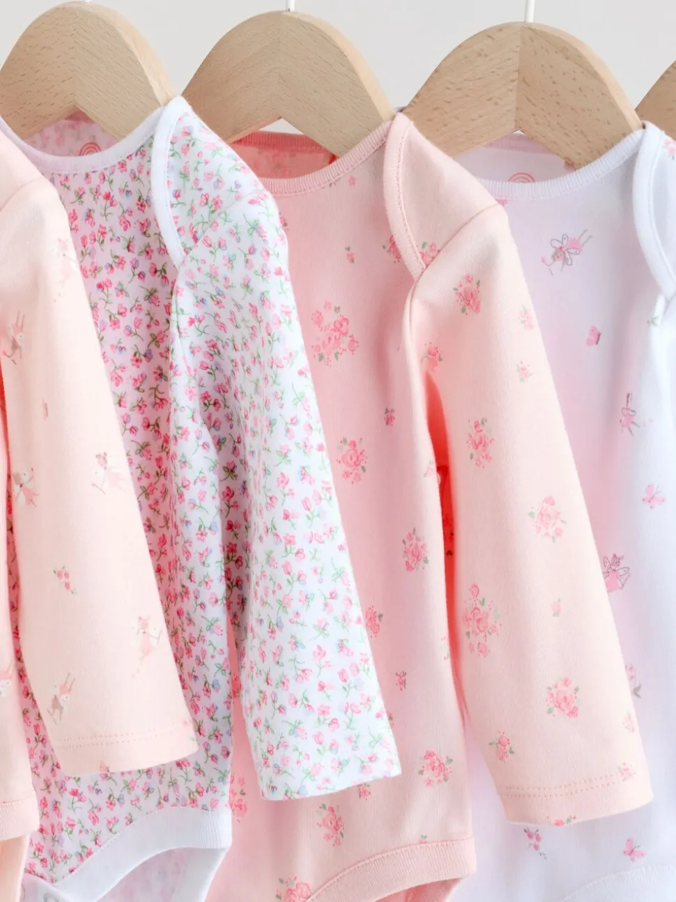 Roze - Babyrompertjes met lange mouwen