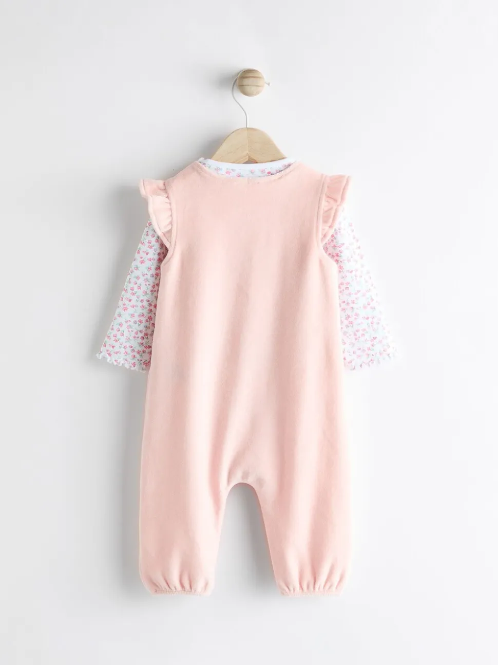 Roze - Babyset van tuinbroek en rompertje met lange mouwen (0 mnd - 2 jr)