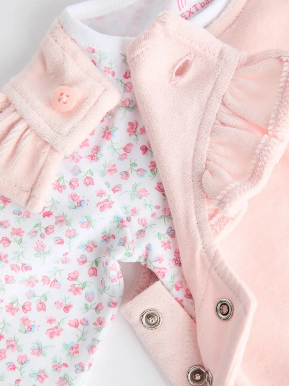 Roze - Babyset van tuinbroek en rompertje met lange mouwen (0 mnd - 2 jr)