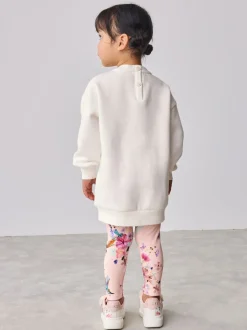 Roze - Baker by Ted Baker 2 -delige lange sweatset met strik en bloemenleggings