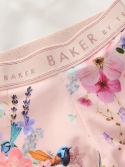 Roze - Baker by Ted Baker 2 -delige lange sweatset met strik en bloemenleggings