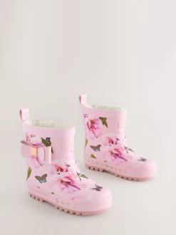 Roze - Baker by Ted Baker Girls Faux Fur Lined Welly Boots with Bow