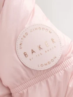 Roze - Baker by Ted Baker Regenbestendige gewatteerde jas met geschulpte rand en afneembare tas