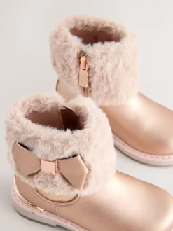 Roze - Baker by Ted Baker - Meisjeslaarzen met imitatiebont en strik