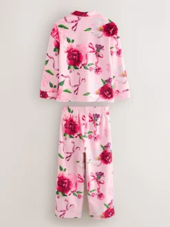Roze - Baker by Ted Baker Floral Fleece Pyjamas Set 2 Piece