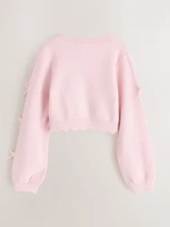 Roze - Baker by Ted Baker Bow Sleeve Scallop Edge Cardigan