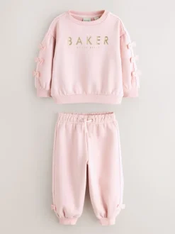 Roze - Baker by Ted Baker Blue 2 Piece Side Bow Detail Sweat & Joggers Set