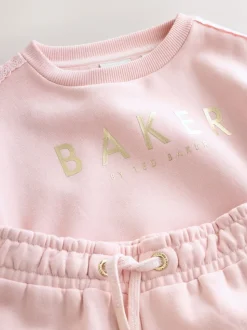 Roze - Baker by Ted Baker Blue 2 Piece Side Bow Detail Sweat & Joggers Set