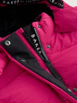 Roze - Baker by Ted Baker meisjes regenbestendige gewatteerde lange jas