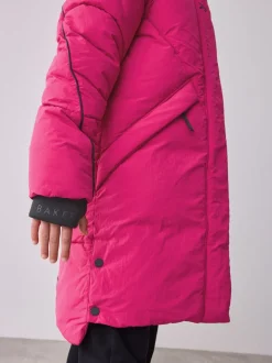 Roze - Baker by Ted Baker meisjes regenbestendige gewatteerde lange jas