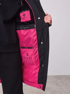 Roze - Baker by Ted Baker meisjes regenbestendige gewatteerde lange jas