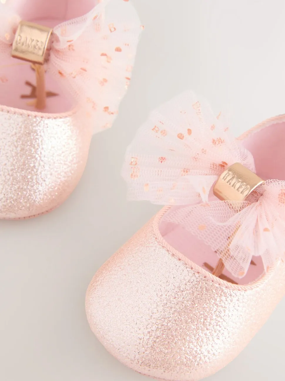 Roze - Baker by Ted Baker babyslofjes met strik voor meisjes