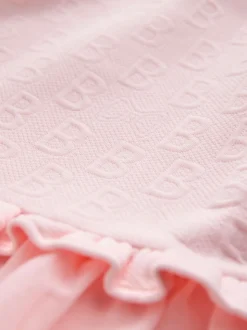 Roze - Baker by Ted Baker Jacquard jurk met reliëf en mesh zoom