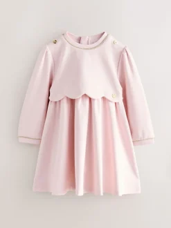 Roze - Baker by Ted Baker Ponte-jurk met gegolfde rand