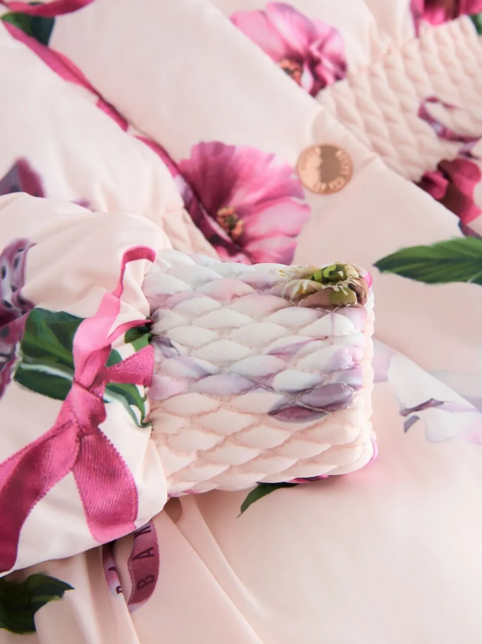 Roze - Baker by Ted Baker - Regenbestendige gewatteerde jas met bubbelzoom