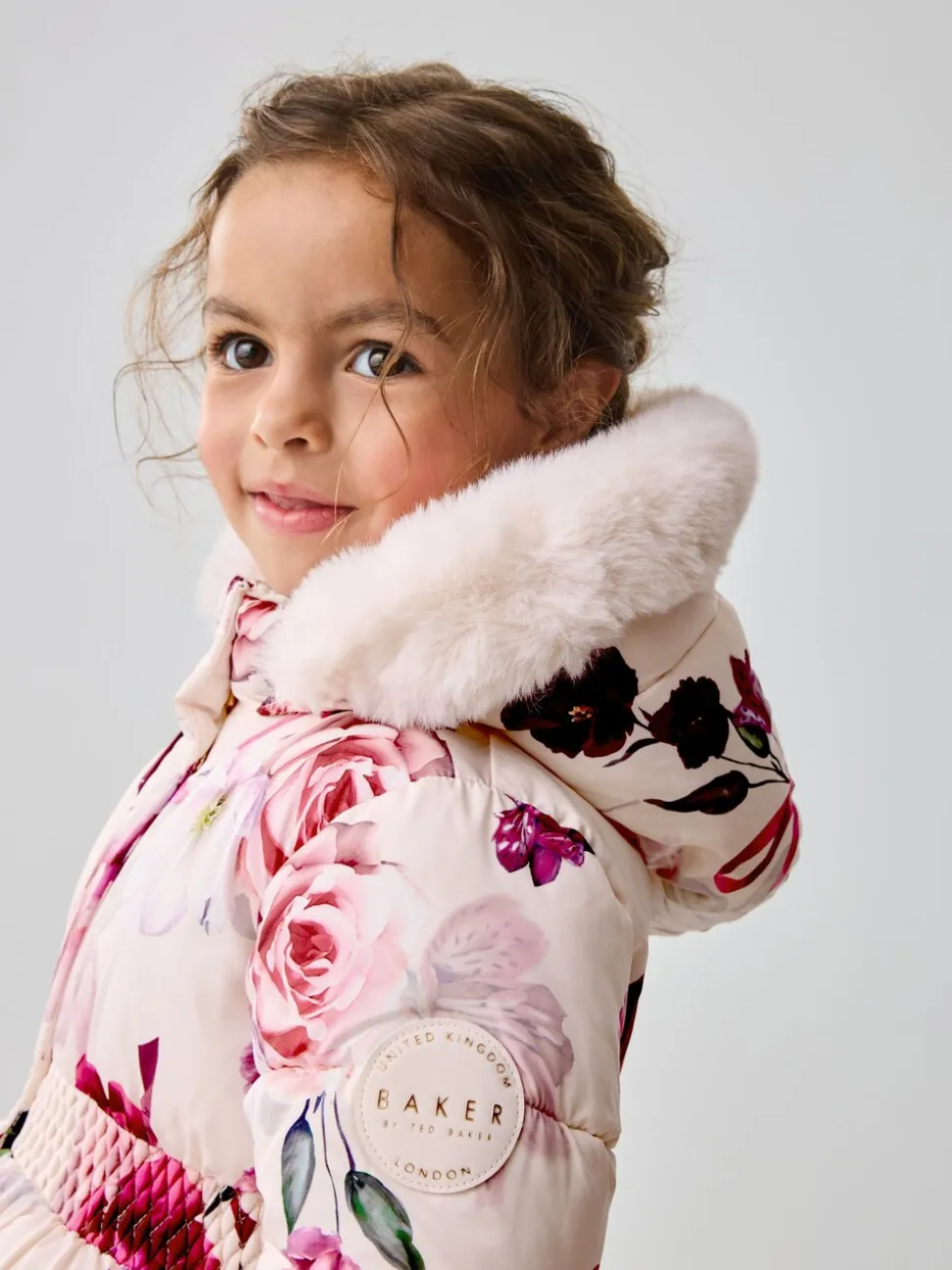 Roze - Baker by Ted Baker - Regenbestendige gewatteerde jas met bubbelzoom