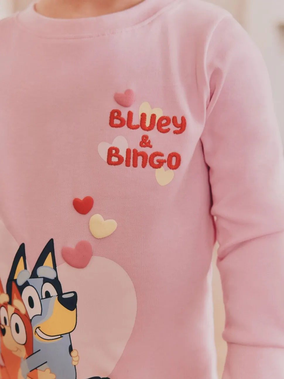 Roze - Bluey Knusse pyjama's met lange mouwen van 100% katoen, 2 verpakking (12mnd-8jr)
