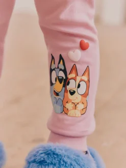 Roze - Bluey Knusse pyjama's met lange mouwen van 100% katoen, 2 verpakking (12mnd-8jr)