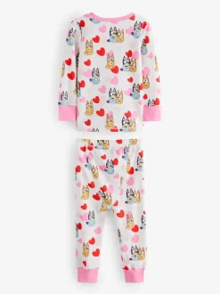 Roze - Bluey Knusse pyjama's met lange mouwen van 100% katoen, 2 verpakking (12mnd-8jr)
