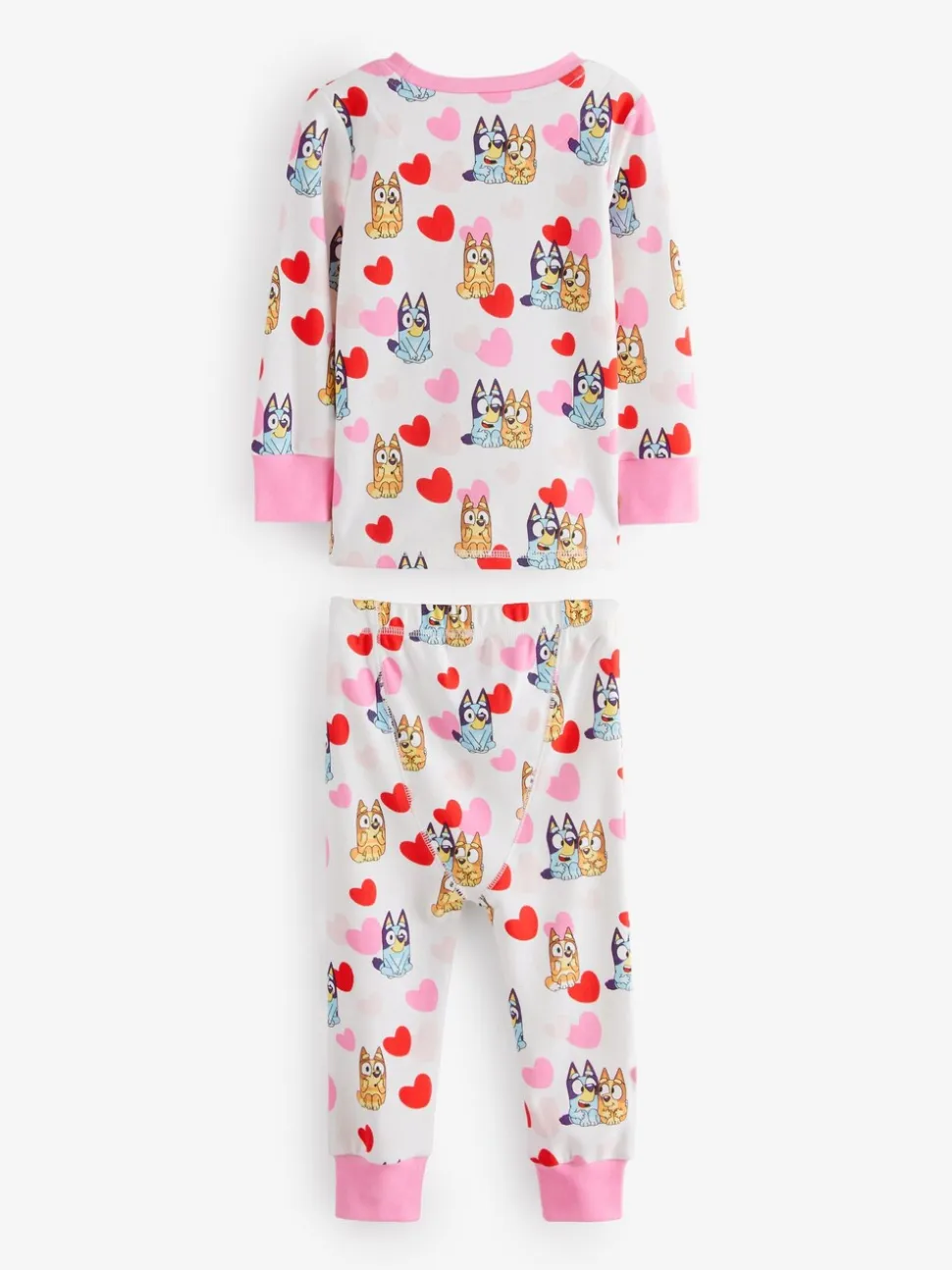 Roze - Bluey Knusse pyjama's met lange mouwen van 100% katoen, 2 verpakking (12mnd-8jr)