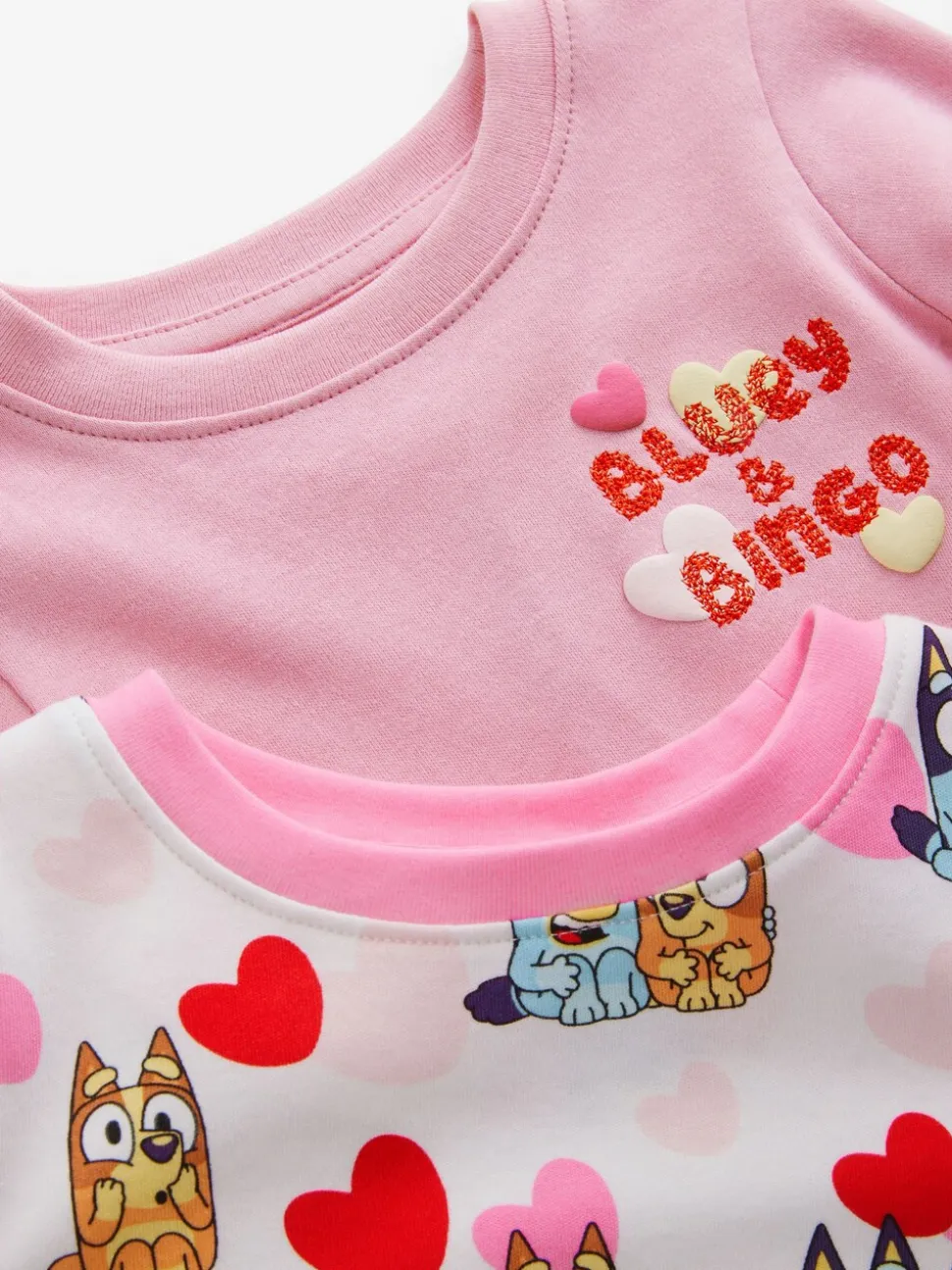 Roze - Bluey Knusse pyjama's met lange mouwen van 100% katoen, 2 verpakking (12mnd-8jr)
