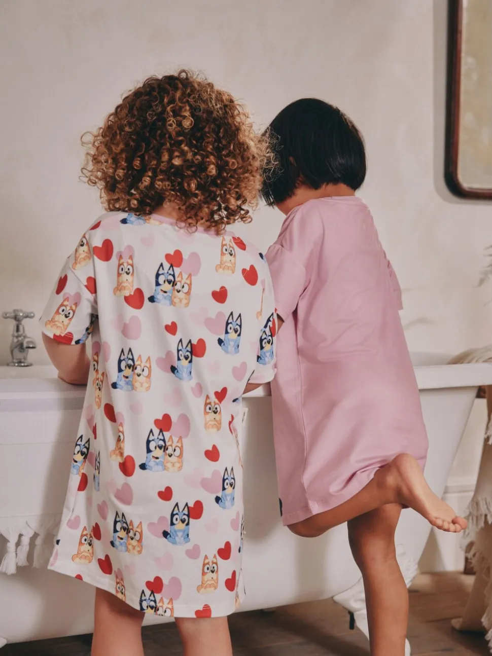 Roze - Bluey nachtjaponnen verpakking van 2 (2 - 8 jr)